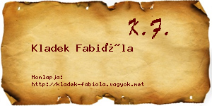 Kladek Fabióla névjegykártya